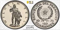 150 GUARANIES PARAGUAY SILVER PROOF COIN YEAR KM#113 WILHELM TELL PCGS PR64 -