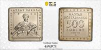 500 FORINT HUNGARY SQUARE BU COIN KM#764 CHESS MACHINE PCGS MS69 TOP POP -