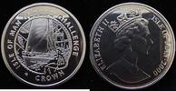 1 CROWN ISLE OF MAN RARE BU COIN 2000 YEAR KM#1035 GLOBAL CHALLENGE SHIP Cu-Ni -