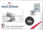 5 POUNDS GUERNSEY RARE £ PROOF COIN YEAR MAYFLY FIRST NAVAL AIRCRAFT FDC -