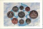1 PENNY GIBRALTAR RARE DIF 9 UNC COINS MINT SET - 5 POUNDS YEAR UNION FLAG -