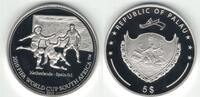 PALAU SILVER PROOF 5$ COIN YEAR FIFA WORLD CUP NETHERLANDS - SPAIN 0:1 -