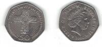 50 PENCE ISLE OF MAN UNC COIN 2000 YEAR KM#1041 CHRISTIANITY IN MANN -