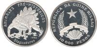 10000 PESOS GUINEA BISSAU PROOF COIN YEAR KM#32 STEGOSAURUS DINOSAURUS -