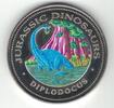 1000 FRANCS EQUATORIAL GUINEA COLORED UNC COIN YEAR KM#81 DIPLODOCUS -