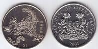 SIERRA LEONE EXTREMELY RARE 1$ BU COIN YEAR KM#206 PAN KU DRAGON -