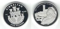 5 POUNDS GIBRALTAR SILVER PROOF COIN YEAR 200th ANNI QUEEN VICTORIA -