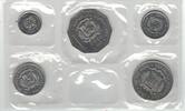 1 PESO DOMINICAN REPUBLIC 5 UNC COINS SET 0.05 - YEAR HUMAN RIGHTS SEALED -