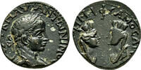 Roman Provincial AE19 SAMOSATA (Commagene) AE19. Elagabalus. EF-/VF+. Two Tychai. -