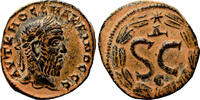 Roman Provincial AE19 MACRINUS AE19. EF. Antioch mint. Wreath - SC. -