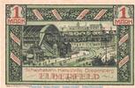 Serienscheine DE 1 Mk. Nr.4 Notgeld Stadt Elberfeld 324.1 , 1 Mark Schein Nr.4 -grün- in kfr. von 1920 NRW -