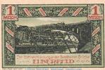 Serienscheine DE 1 Mk. Nr.1 Notgeld Stadt Elberfeld 324.1 , 1 Mark Schein Nr.1 -grün- in kfr. von 1920 NRW -