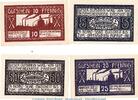 Notgeld De 4 Scheine kpl. Notgeld Gemeinde Nachterstedt 922.1 , Set mit 4 Scheinen in kfr. von 1921 , SA -