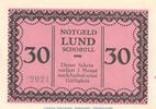 DE Notgeld Lund Schobüll 30 Pf. --Kn-- Notgeld Gemeinde Lund-Schobüll 844.2.a , 30 Pfennig -Mit Kennummer- in kfr. o.D. -