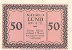 Serienscheine DE 50 Pf. Notgeld Gemeinde Lund-Schobüll 844.1.b , 50 Pfennig -altrosa- in kfr. o.D. SH -