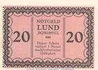 Serienscheine DE 20 Pf. Notgeld Gemeinde Lund-Schobüll 844.1.b , 20 Pfennig -altrosa- in kfr. o.D. SH -