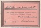 DE Notgeld Hockensbüll 50 Pf. B --KN-- Notgeld Gemeinde Hockensbüll 614.1.a , 50 Pfennig B --mit Kennummer-- in kfr. -