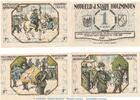 Serienscheine DE 4 x 1 Mk. Holzminden , Notgeld Set mit 4 x 1 Mark in kfr. o.D. M/G 325.1 , Niedersachsen -