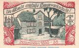 Notgeld DE 2 Mk. Nr.1 Notgeld Stadt Holzminden 625.1 , 2 Mark Schein Nr.1 in kfr. o.D. Niedersachsen -