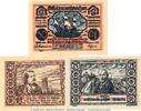 Serienscheine DE 3 Scheine kpl. Notgeld Stadt Stettin 1270.4 , Set mit 3 Scheinen in kfr. von 1922 , Pommern Ser -