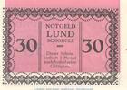 DE Notgeld Lund Schobüll 30 Pf. --Fehldruck-- Notgeld Gemeinde Lund-Schobüll 844.2.b , 30 Pfennig Schein -Fehldruck- in kfr. -