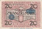 Großnotgeld 20 Mk. Frankfurt a.M. Banknote 20 Mark Schein in gbr. Geiger 150.07 , 1918 Großnotgeld -