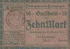 DE 10 Mark Notgeld Stadt Furtwangen , 10 Mark Schein in gbr.E Geiger 167.01 , 01.12.1918 -