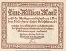 DE 1 Million Notgeld Stadt Freiburg i.Br. 1 Million Mark Schein in gbr. Keller 1589.b-c -