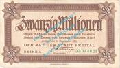 Inflation DE 20 Mio. Mk. Freital , Notgeld 20 Millionen Mark Schein in kfr. Keller 1603.e , Sachsen 1923 -