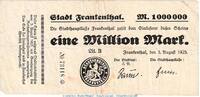 DE 1 Mio. Notgeld Frankenthal , 1 Million Mark Schein in gbr. Keller 1520.e von 1923 -