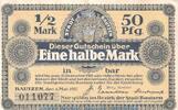 DE 1/2 Mk. Notgeld Stadt Bautzen , 1 halbe Mark Schein in gbr. Tieste 0360.20.01 von 1917 -