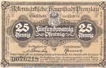 DE 25 Pf. Notgeld Stadt Prenzlau, 25 Pfennig Schein -D- in gbr. Tieste 5755.10.20 o.D. BBG -