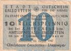 DE 10 Pf. Notgeld Stadt Emsdetten , 10 Pfennig Schein in gbr. Topp 255.2 von 1947 , NRW -