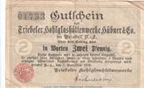 DE 2 Pf. Notgeld Hübner und Co. Triebel , 2 Pfennig Schein in gbr. Tieste 7445.05.02 -