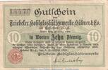 DE 10 Pf. Notgeld Hübner und Co. Triebel , 10 Pfennig Schein in gbr. Tieste 7445.05.11 -