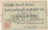 DE 10 Pf. Notgeld Hübner und Co. Triebel , 10 Pfennig Schein in gbr. Tieste 7445.05.04 -