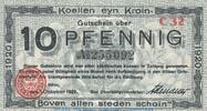 DE 10 Pf. Notgeld Stadt Köln , 10 Pfennig Schein in kfr. Tieste 3565.105.45 , 1920 RHL -