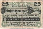 DE 25 Pf. Notgeld Gewerbeverein Bockwitz , 25 Pfennig Schein in gbr. Tieste 0795.05.02 BBG -