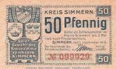 DE 50 Pf. Notgeld Kreis Simmern , 50 Pfennig Schein in kfr. Tieste 6925.05.01 von 1918 RHL -