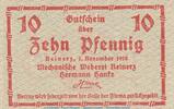 DE 10 Pf. Notgeld Hermann Hanke Reinerz , 10 Pfennig Schein in kfr. Tieste 6005.05.05 SLN -