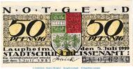 Kleingeld 1914-1922 50 Pf. Notgeld Stadt Laupheim , 50 Pfennig Schein in kfr. Tieste 3930.05.05 , 1919 WÜR -