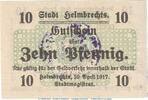 DE 10 Pf. Notgeld Stadt Helmbrechts , 10 Pfennig Schein in kfr. Tieste 2925.05.01 von 1917 -