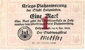 DE 1 Mk. Notgeld Stadt Holzminden , 1 Mark Schein in gbr. Geiger 242.01 von 1918 , NDS -