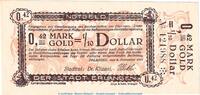 DE 0,42 GMK Notgeld Stadt Erlangen, 0,42 Gold Mark Schein in kfr. Müller 1595.1 von 1923 BAY -