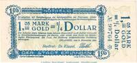 DE 1,05 GMK Notgeld Stadt Erlangen, 1,05 Gold Mark Schein in kfr. Müller 1595.2 von 1923 BAY -