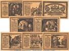 Serienscheine DE 8 Scheine kpl. Freiberg , Notgeld Set mit 8 Scheinen in kfr. M/G 379.4 von 1921 , Sachsen -