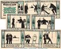 Serienscheine DE 8 Scheine kpl. Notgeld Gemeinde Mülsen 906.1 , Bergleute Set mit 8 Scheinen in kfr. von 1921 -