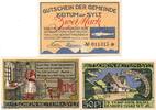 Serienscheine DE 3 Scheine kpl. Notgeld Gemeinde Keitum - Sylt 685.1 , Set mit 3 Scheinen in kfr. von 1920 , SH -