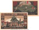 DE 2 Scheine kompl. Notgeld Stadt Wernigerode 1407.1.b , Set mit 2 Scheinen -oliv- in kfr. von 1920 -