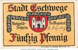 Serienscheine DE 50 Pf. Eschwege , Notgeld 50 Pfennig Schein in kfr. M/G 352.1 , Hessen o.D. -